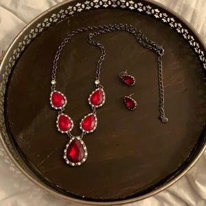 Ruby and Diamond Jewelry Set